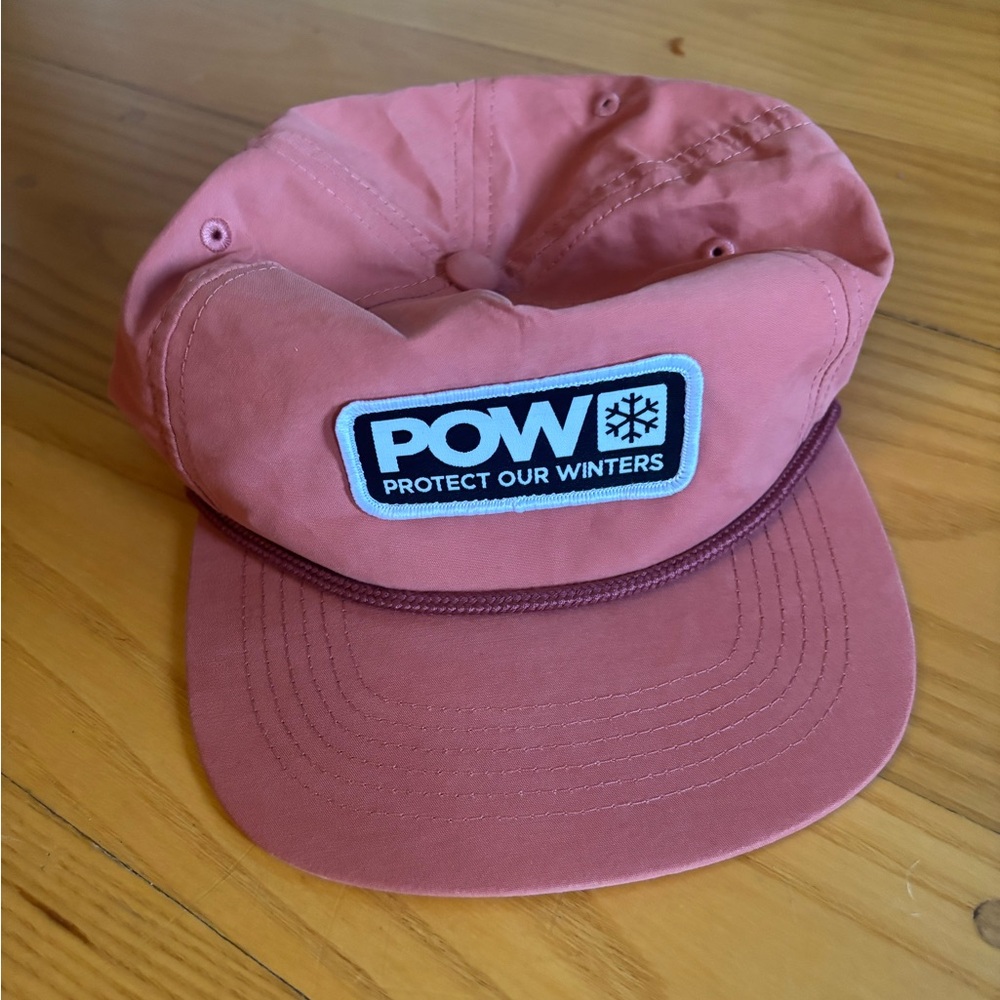 Pink Retro Snapback Hat with POW Logo